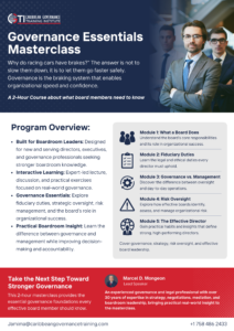 Governance Masterclass flyer